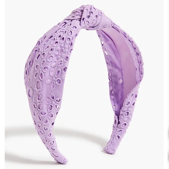 *NWT* J. Crew Eyelet Knot Headband in Dried Lavender - Picture 1 of 12